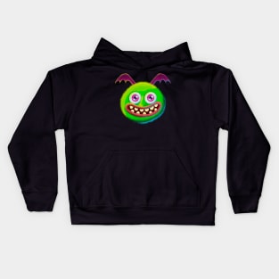 Fluffy green monster Kids Hoodie